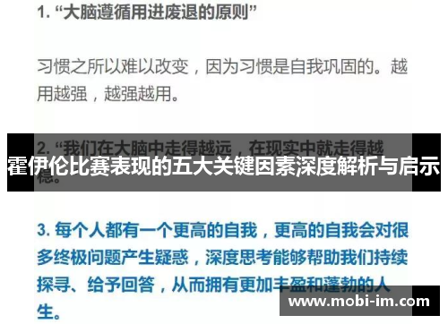 霍伊伦比赛表现的五大关键因素深度解析与启示