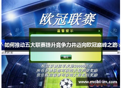 如何推动五大联赛提升竞争力并迈向欧冠巅峰之路